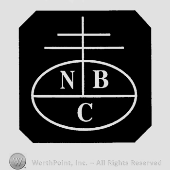 An oval split in three with letters NBC written in each division, double cross arising from it.