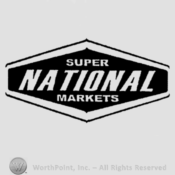 The text Super National Markets written in uppercase letters, all inside a double-lined diamond.
