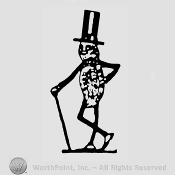 The image of Mister Peanut (a man with a peanut body, cane, hat and monocle).