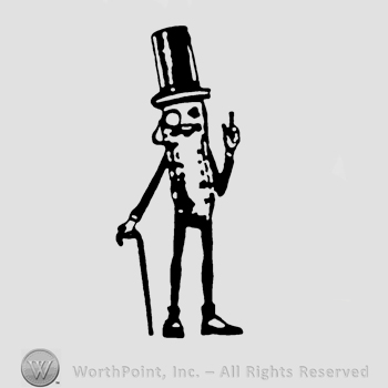 The image of Mister Peanut (a man with a peanut body, a cane, hat and monocle).