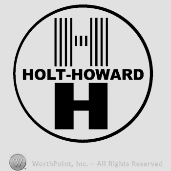 Capital letter H made of vertical lines over capital letter H, the name Holt-Howard written over them in uppercase letters, all inside a circle
