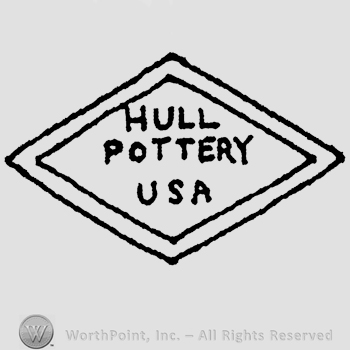 The text Hull Pottery USA written in uppercase letters inside a double-lined diamond.