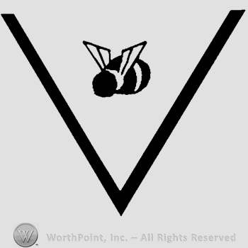 Small bee inside capital letter V.