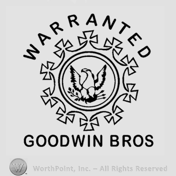 An eagle inside a round design with crosses, Warranted written above, Goodwin Bros. written below, all in uppercase letters.