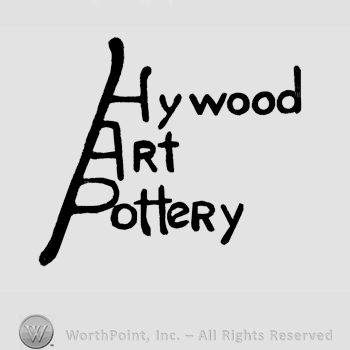 The text Hywood Art Pottery written in lowercase letters, first letters of all words are united.