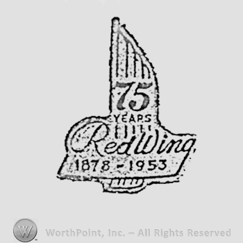 The text Red Wing handwritten over numbers 1878 minus number 1953, 75 written above, all on a wing.