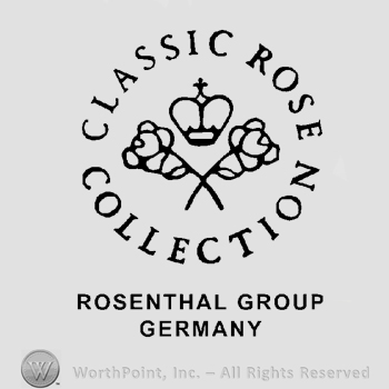 A crown over two crossed branches with roses, the text Classic Rose Collection written in circle around them, Rosenthal Group Germany written at the bottom of the mark.