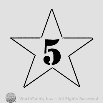 Number 5 written inside a star.