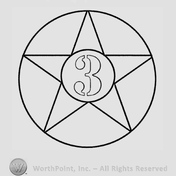 Number 3 written on a star inside a circle.