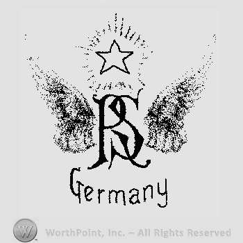 A star with radii over letters PS entwined, with wings, Germany written below.