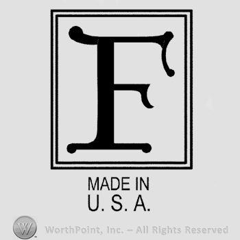 Uppercase F inside a double-lined square, Made in U.S.A. written below in uppercase letters.