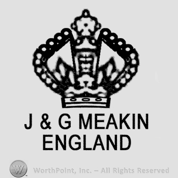 A royal crown with the text J & G Meakin England written below.