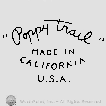 The words Poppy Trail handwritten over the text Made in California U.S.A.