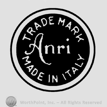 A circle with the text Trade Mark Anri Made in Italy written in uppercase letters.