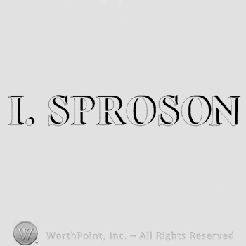 The name I. Sproson written in uppercase letters.