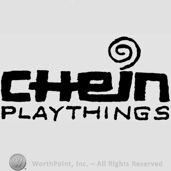 The name Chein written in uppercase letters with a spiral over letter I, the word Playthings written below.