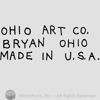 The text Ohio Art Co. Bryan Ohio Made in U.S.A., all written in uppercase letters.