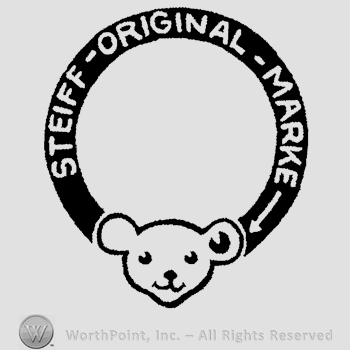 A circle with the text Steiff Original Marke written in uppercase letters and a bear's head at the bottom.