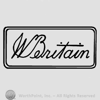 The name W Britain handwritten inside a double-lined rectangle.