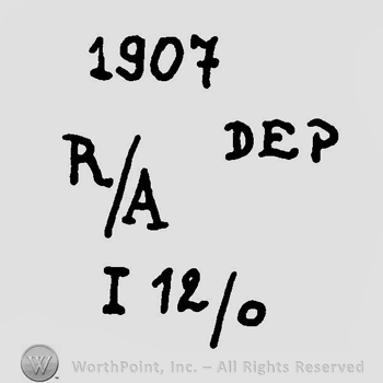 Number 1907 over letters R slash A, DEP in uppercase letters, I in uppercase and number 12 slash 0.