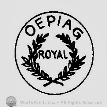 A circle with two branches with leaves inside and the text Oepiag Royal