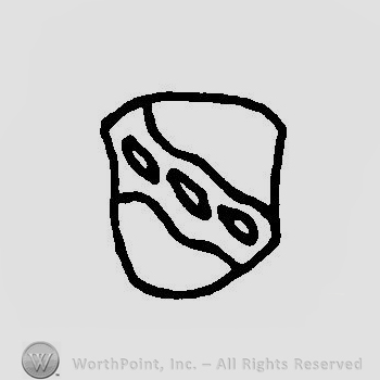 A shield crossed by an oblique stripe with the ovals on it