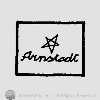 A rectangle with a star above the word Arnstadt handwritten