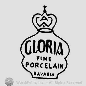 A crown above as hield with Gloria Fine Porcelain Bavaria