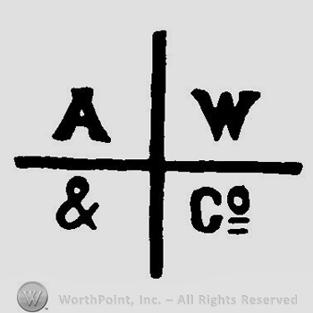 Two crossed lines and letters A W & Co written around them.