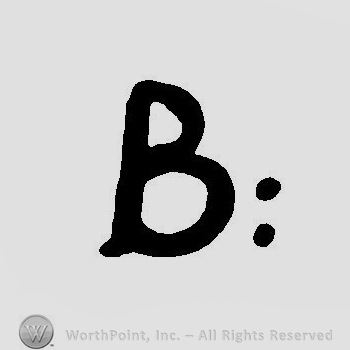 Handwritten capital B, underlined.