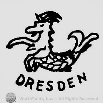 A dragon figure above the word Dresden