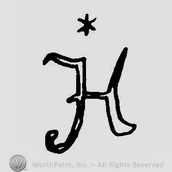 Capital handwritten H with an asterisk above.