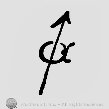 An arrow overlapping a circle