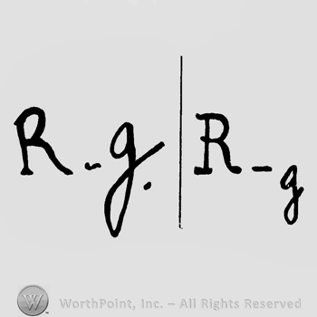 Letters R.G., uppercase R, lowercase G, handwritten.