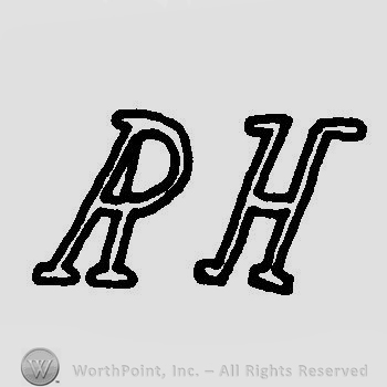 Letters RH in uppercase.