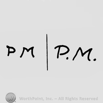 Letters PM in uppercase.