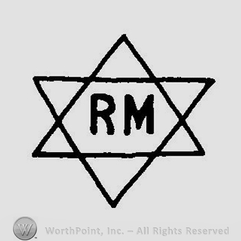 Two triangles overlapping to form a star with the initials RM in the middle