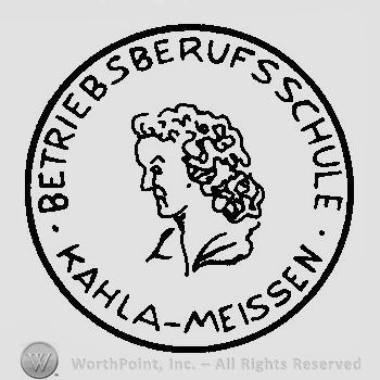 A human profile inside a circle with the text Betriebsberufsschule Kahla-Meissen