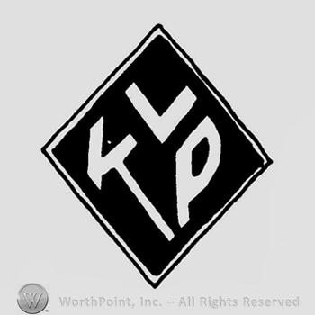 Uppercase letters KVP inside a diamond.