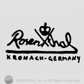 A crown above the word Rosenthal handwritten and Kronach Germany in uppercase letters