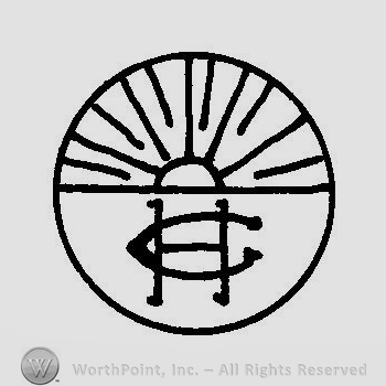 A circle with half a sun and the initials H C overlapping in the lower part