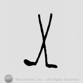 Two crossed oblique stylized swords.