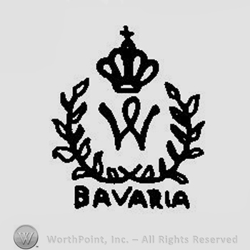 A crown above the letter W in uppercase and two branches with leaves above the word Bavaria in uppercase letters