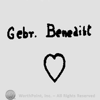 A heart shape under the text Gebr. Benedikt