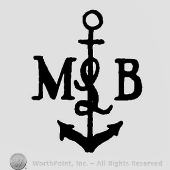 An anchor with the initials M & B on the sides