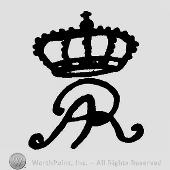 A crown above the initials A R handwritten in uppercase