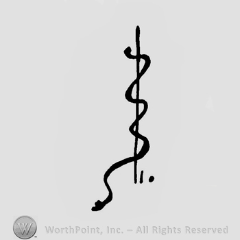 A straight line being crossed by a wavy line