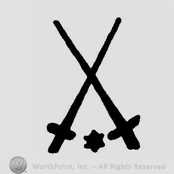 Two crossed swords with a star in between in the lower part