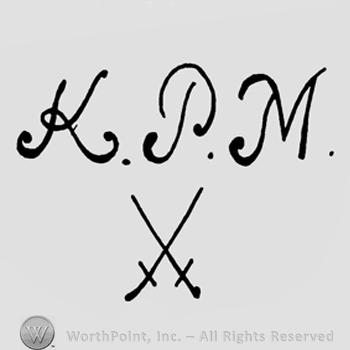 Two swords crossed and the initials K P M