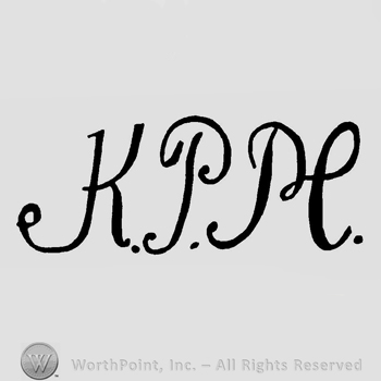 Letters K.P.M. in uppercase, handwritten